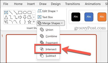 powerpoint mesclar formas inserir