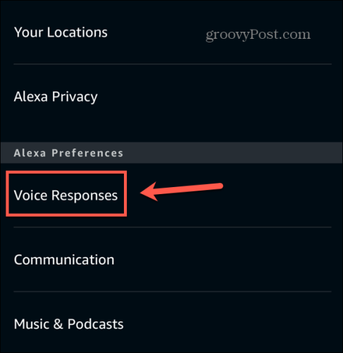 resposta de voz do aplicativo Alexa