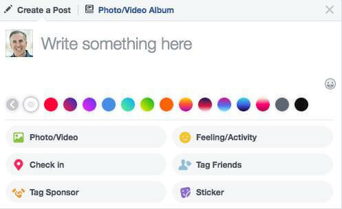 O Facebook expandiu a gama de opções de cores de fundo disponíveis para atualizações de status.