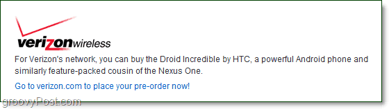 A Verizon não está mais interessada no Nexus One, mudou-se para o Droid Incredible