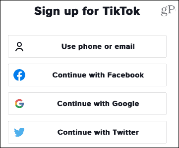 Inscreva-se no TikTok na Web