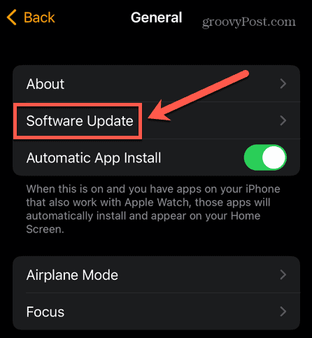 atualização de software do apple watch