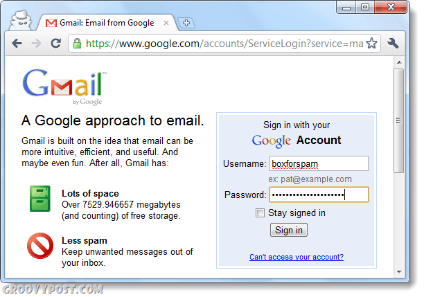faça login no gmail pela segunda vez usando o modo anônimo para o login de várias contas