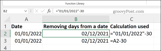Removendo dias de uma data no Excel