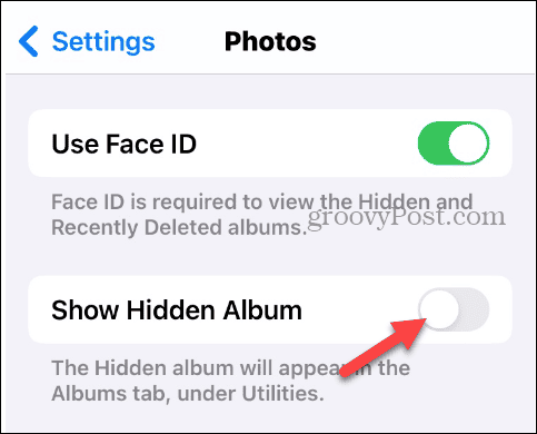 Ocultar e exibir fotos no seu iPhone