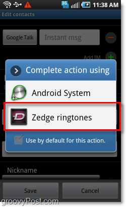 use zedge para definir ringtones