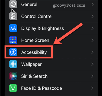menu de acessibilidade do iphone