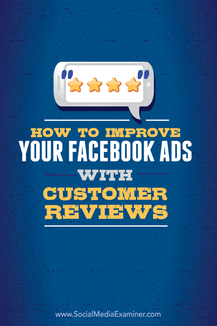 como melhorar os anúncios do Facebook com avaliações de clientes