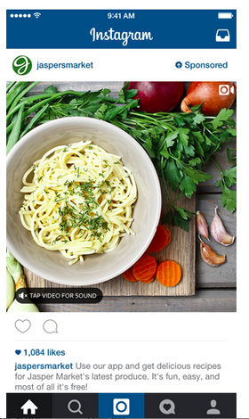 anúncio de vídeo instagram jaspersmarket