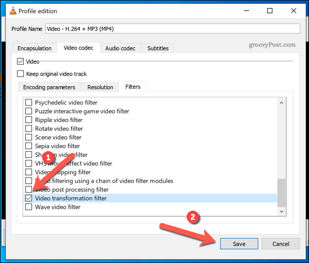 Adicionar um filtro de rotação a um vídeo VLC no Windows