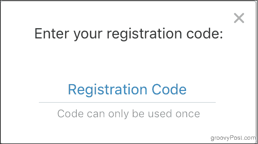 Digite seu Código de Registro