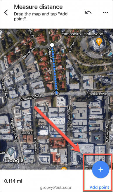 Adicionar pontos adicionais a uma rota de distância do Google Maps no celular