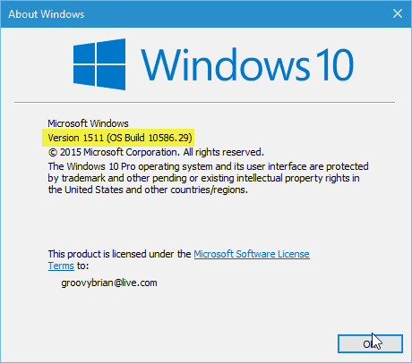 Os usuários que ainda executam o Windows 10 versão 1511 têm até outubro de 2017 para atualizar