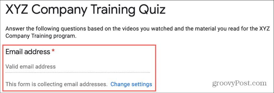 Colete questionário por e-mail no Formulários Google