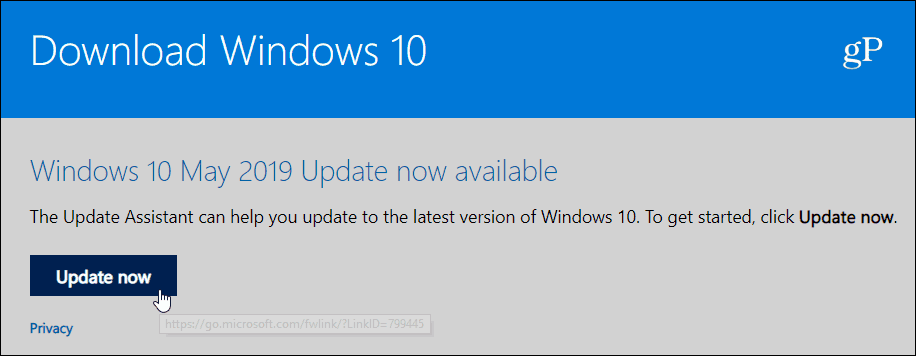 Atualizar Windows 10 1903 maio de 2019 Atualização