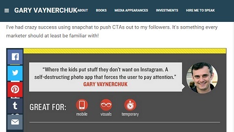 Citação de Gary Vanderchuk sobre a importância do Snapchat