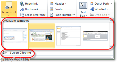 a ferramenta de captura de tela tem duas opções no office 2010