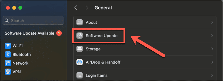 atualização de software mac