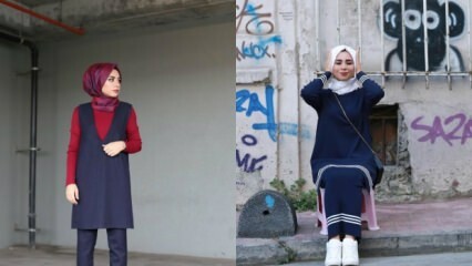 Roupas azul marinho em roupas hijab