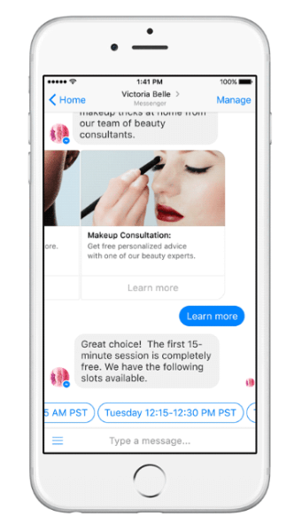 O Facebook Messenger fornece modelos de engajamento definidos, incluindo critérios baseados em tempo para respostas e padrões para assinaturas.