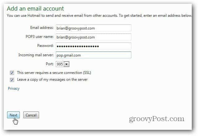 Como adicionar o Gmail ao Outlook.com