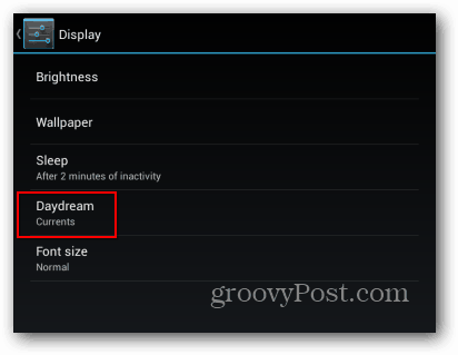 Como usar o recurso Daydream no Nexus 7