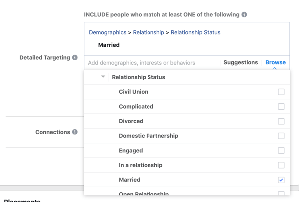 Opções de segmentação demográfica para uma campanha publicitária líder no Facebook.