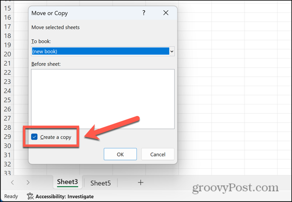 excel criar uma cópia verificada