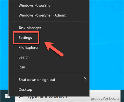 Abrindo o menu de configurações do Windows