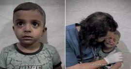 Foi assim que o médico tentou acalmar a criança palestina que tremia de medo durante o ataque israelense