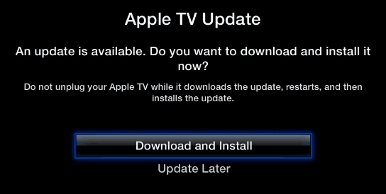 Atualizar o software Apple TV