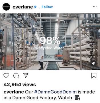 Postagem de vídeo no Instagram para Everlane