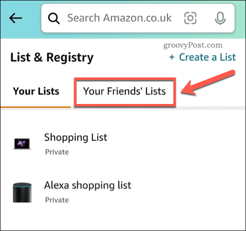 Veja listas de desejos de amigos no aplicativo Amazon