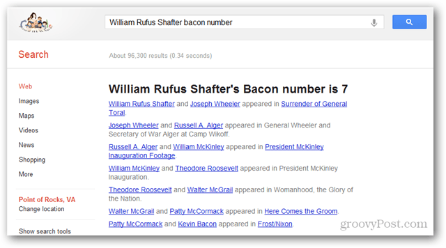 encontre o número de bacon de qualquer ator ou atriz usando o google