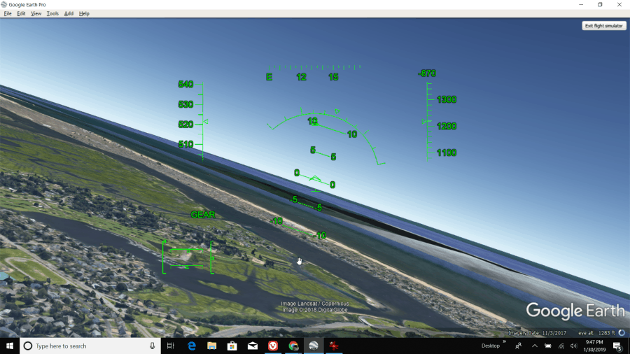 simulador de vôo do google earth