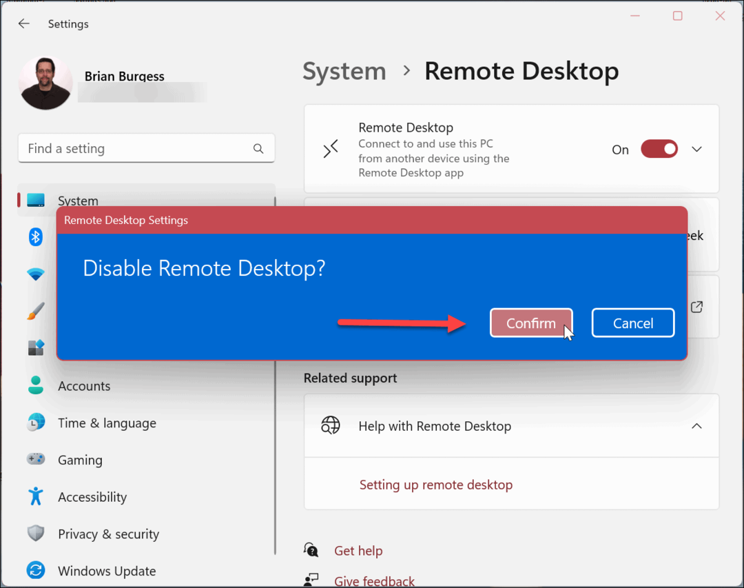 Como desativar a área de trabalho remota no Windows 11