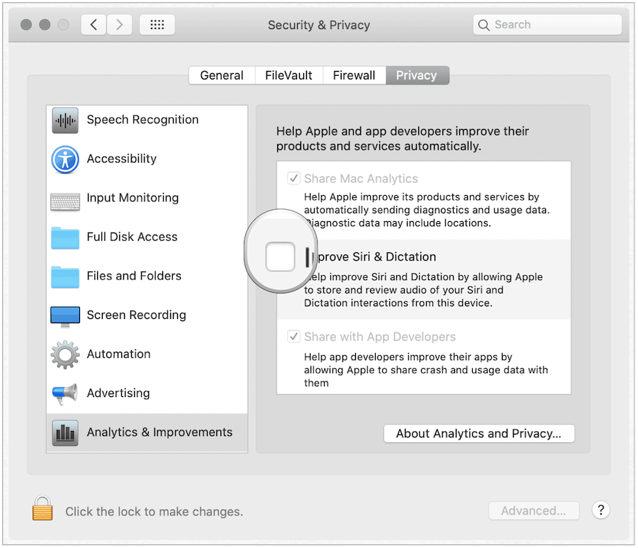 Desativação da Siri no Mac