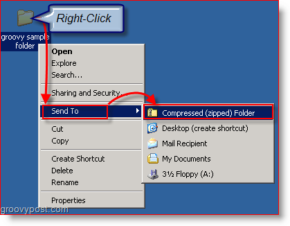 Compactar arquivos e pastas usando o Windows XP