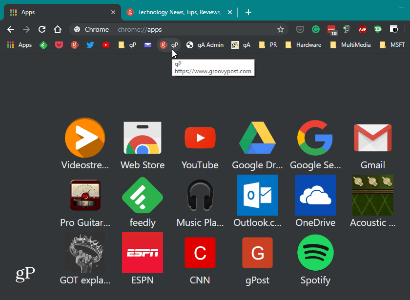 Chrome no modo escuro ativado