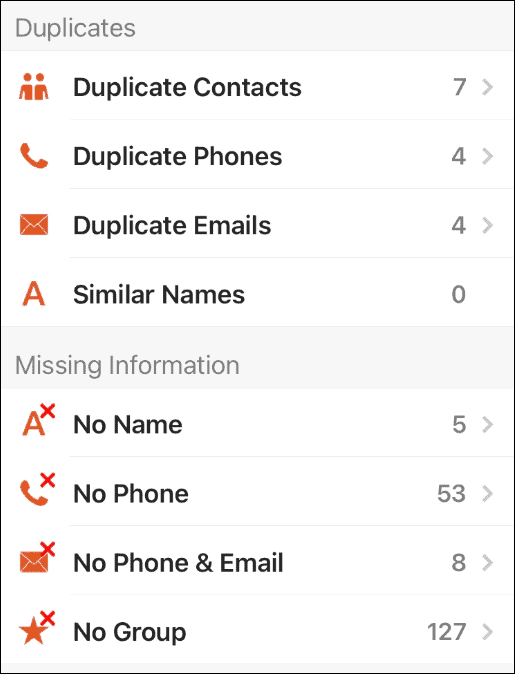 Contacts Pro exclui contatos duplicados no iPhone