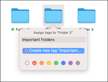 Criação de uma nova tag de pasta do Mac
