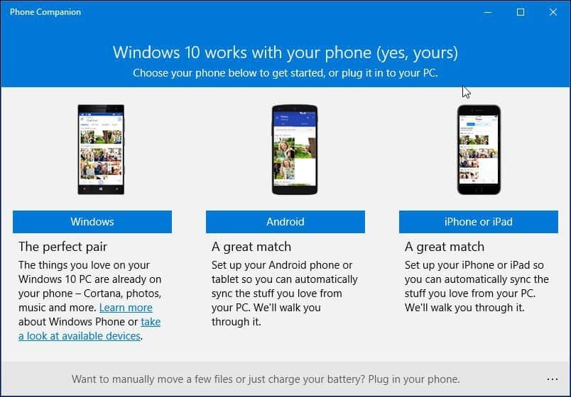 Como usar o novo aplicativo complementar do telefone no Windows 10