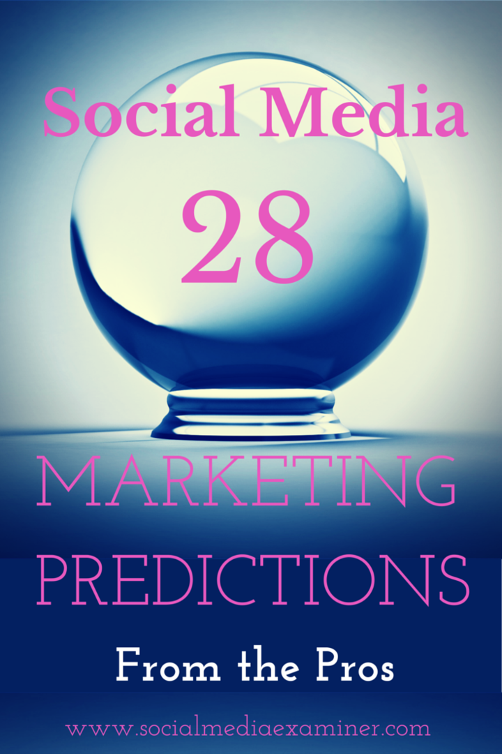 28 Previsões de marketing de mídia social para 2015 dos profissionais: examinador de mídia social