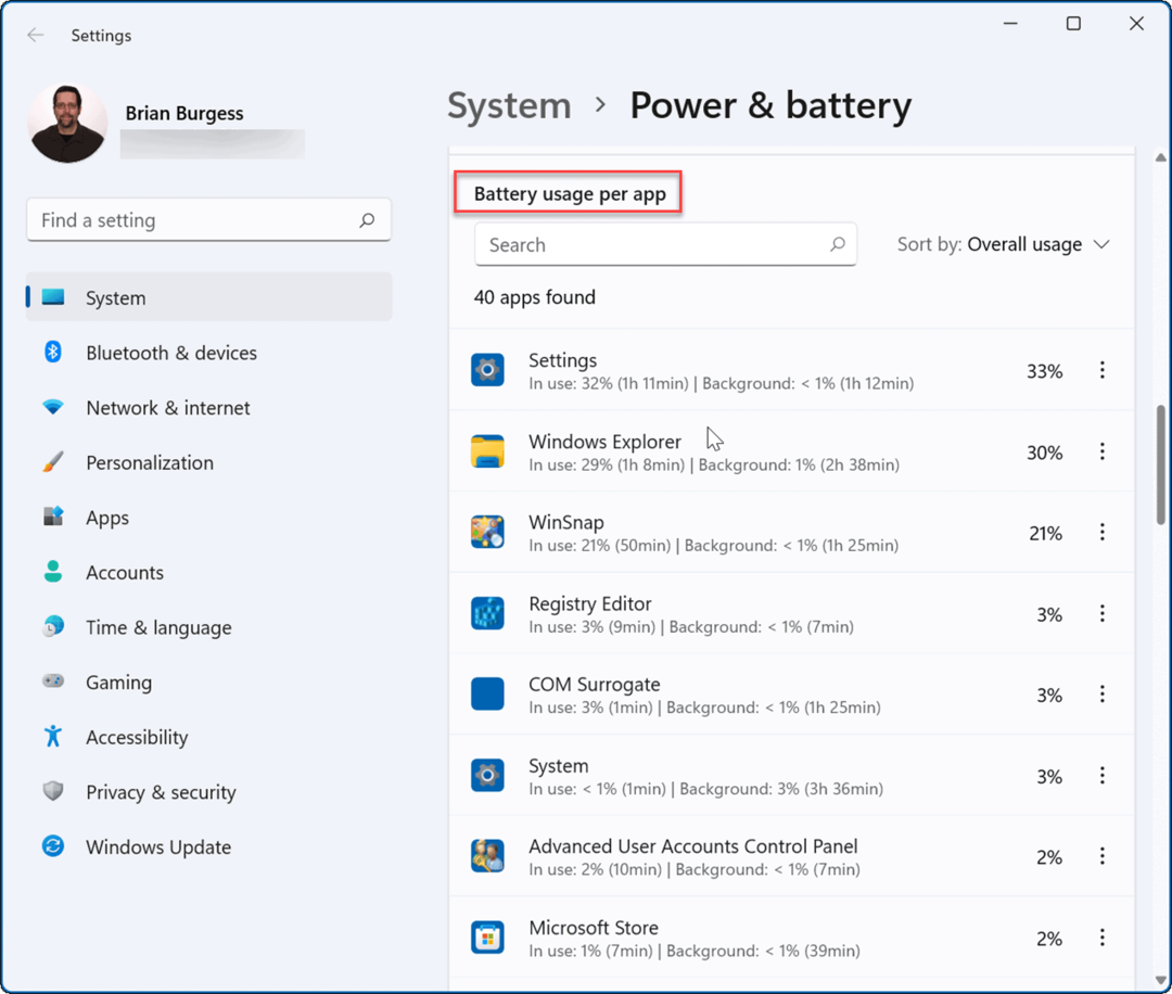 verifique o tempo restante da bateria no Windows 11