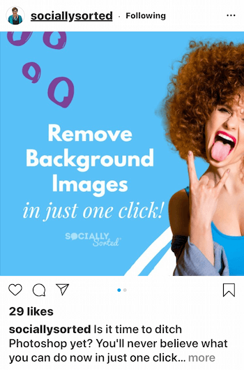 Postagem classificada socialmente no Instagram com fonte clara em fundo mais escuro