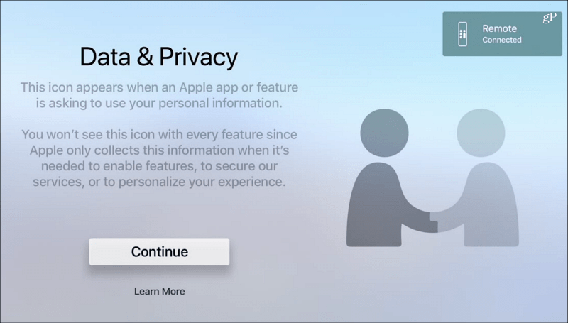  Dados e privacidade tvOS Apple TV