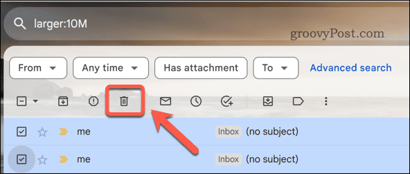 Excluindo e-mails do Gmail dos resultados de pesquisa