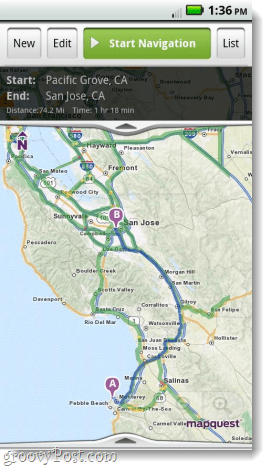 Mapquest para navegação em aplicativos Android