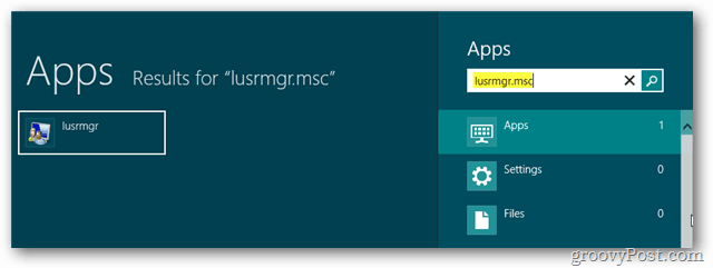 Windows 8: Habilitar conta de administrador interna