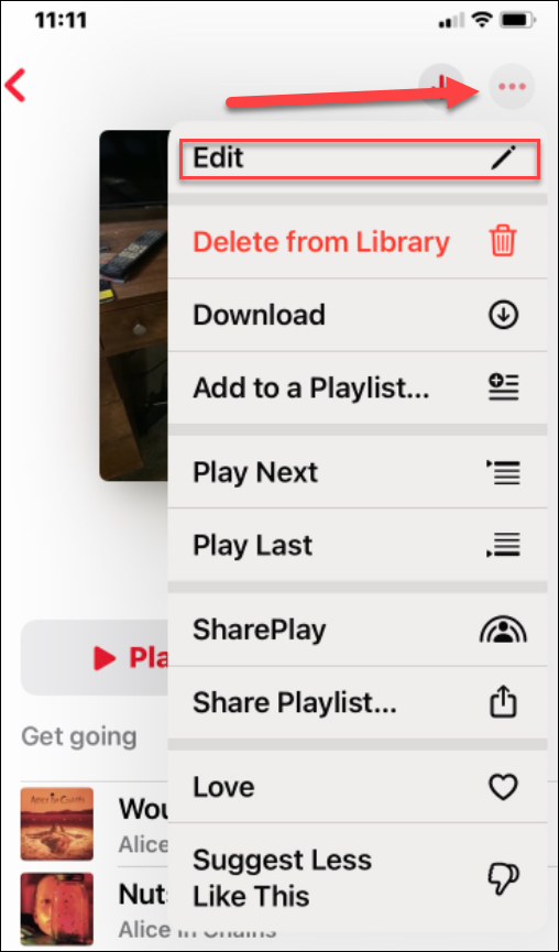 editar alterar uma lista de reprodução no apple music